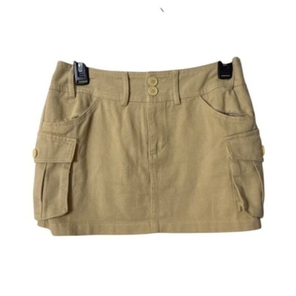 Mini Cargo Skirt Beige Cotton Womens Size S By Edikted - Picture 1 of 5